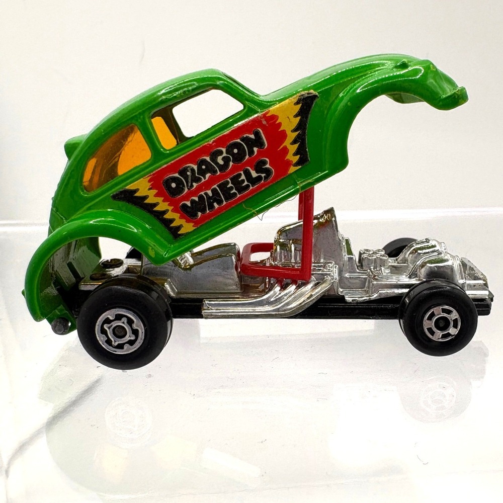 1972 Matchbox Superfast Dragon Wheels No 43 Green VW Beetle Lesney England